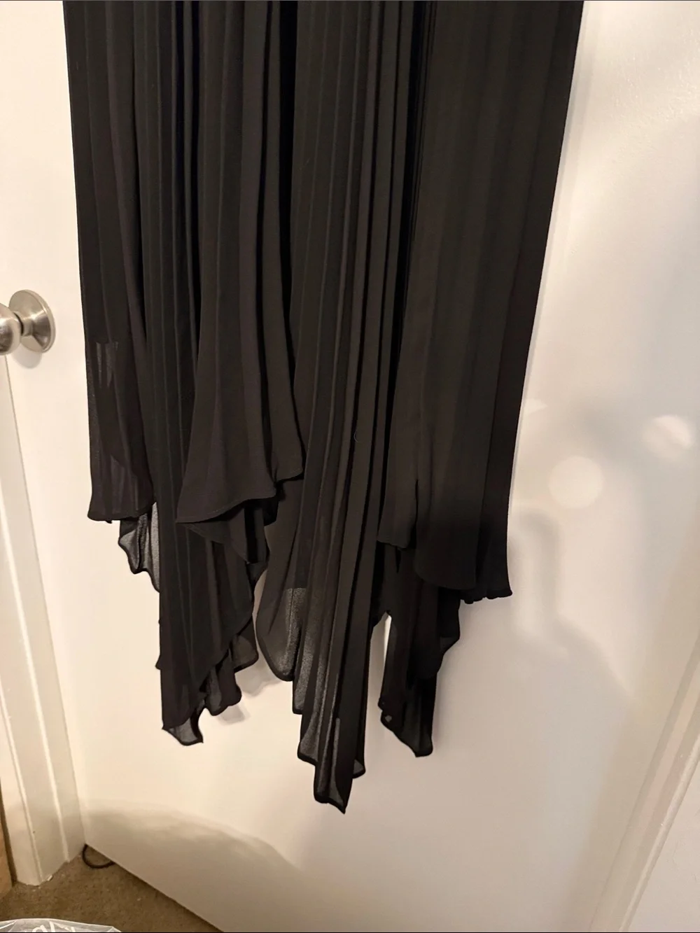 Michael Kors Black Pleated High-Low Halter Dress